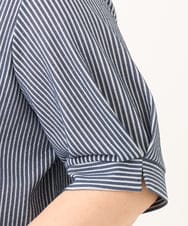 OLKGA23069 eur3(エウルキューブ) 【大きいサイズ】シャンブレーストライプカットソー ネイビー(57)