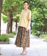 OLKGA24079 eur3(エウルキューブ) 【WEB先行販売】【大きいサイズ/接触冷感】レーシースリーブカットソー ライトイエロー(20)