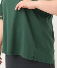 OLKGA24079 eur3(エウルキューブ) 【WEB先行販売】【大きいサイズ/接触冷感】レーシースリーブカットソー グリーン(35)