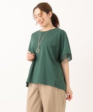 OLKGA24079 eur3(エウルキューブ) 【WEB先行販売】【大きいサイズ/接触冷感】レーシースリーブカットソー グリーン(35)
