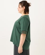 OLKGA24079 eur3(エウルキューブ) 【WEB先行販売】【大きいサイズ/接触冷感】レーシースリーブカットソー グリーン(35)