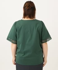 OLKGA24079 eur3(エウルキューブ) 【WEB先行販売】【大きいサイズ/接触冷感】レーシースリーブカットソー グリーン(35)