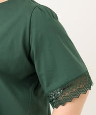 OLKGA24079 eur3(エウルキューブ) 【WEB先行販売】【大きいサイズ/接触冷感】レーシースリーブカットソー グリーン(35)