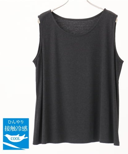 OLKGA28044 eur3 【大きいサイズ/接触冷感】ラウンドネックテレコタンクトップ