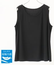 OLKGA28044 eur3(エウルキューブ) 【大きいサイズ/接触冷感】ラウンドネックテレコタンクトップ ブラック(94)