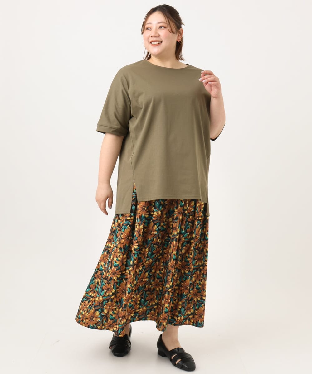 OLKGA29069 eur3(エウルキューブ) 【大きいサイズ】ゆるシルエットプルオーバー カーキ(36)