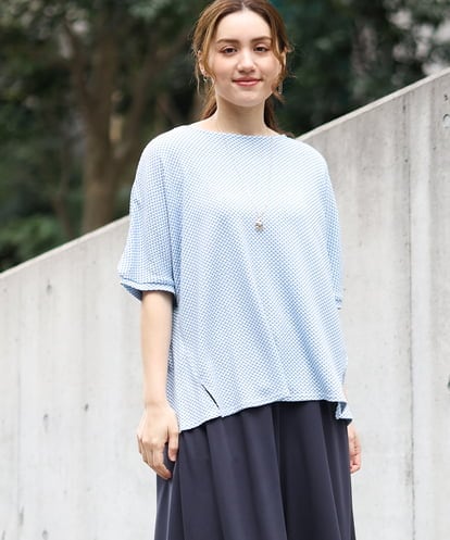 OLKGA43069 eur3 【大きいサイズ】ぽこぽこギンガムカットソー