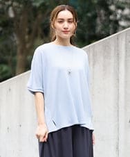 OLKGA43069 eur3(エウルキューブ) 【大きいサイズ】ぽこぽこギンガムカットソー ライトブルー(50)