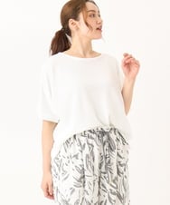 OLKGA43069 eur3(エウルキューブ) 【大きいサイズ】ぽこぽこギンガムカットソー ホワイト(90)