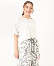 OLKGA43069 eur3(エウルキューブ) 【大きいサイズ】ぽこぽこギンガムカットソー ホワイト(90)