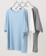 OLKGA43069 eur3(エウルキューブ) 【大きいサイズ】ぽこぽこギンガムカットソー ブラック(94)