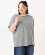 OLKGA43069 eur3(エウルキューブ) 【大きいサイズ】ぽこぽこギンガムカットソー ブラック(94)