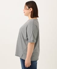OLKGA43069 eur3(エウルキューブ) 【大きいサイズ】ぽこぽこギンガムカットソー ブラック(94)
