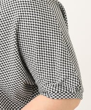 OLKGA43069 eur3(エウルキューブ) 【大きいサイズ】ぽこぽこギンガムカットソー ブラック(94)