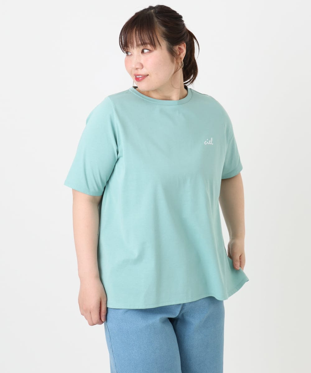 OLKGA44064 eur3(エウルキューブ) 【大きいサイズ/機能素材アイテム】汗染み防止Tシャツ ライトグリーン(30)
