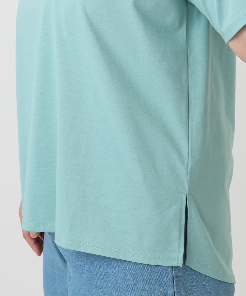 OLKGA44064 eur3(エウルキューブ) 【大きいサイズ/機能素材アイテム】汗染み防止Tシャツ ライトグリーン(30)