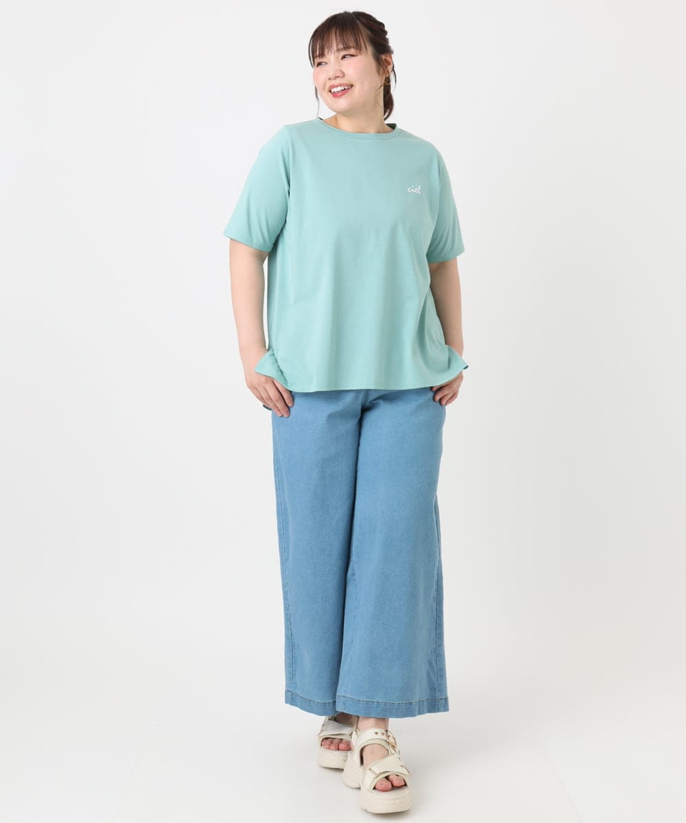 OLKGA44064 eur3(エウルキューブ) 【大きいサイズ/機能素材アイテム】汗染み防止Tシャツ ライトグリーン(30)