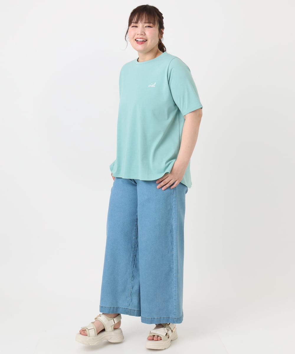 OLKGA44064 eur3(エウルキューブ) 【大きいサイズ/機能素材アイテム】汗染み防止Tシャツ ライトグリーン(30)