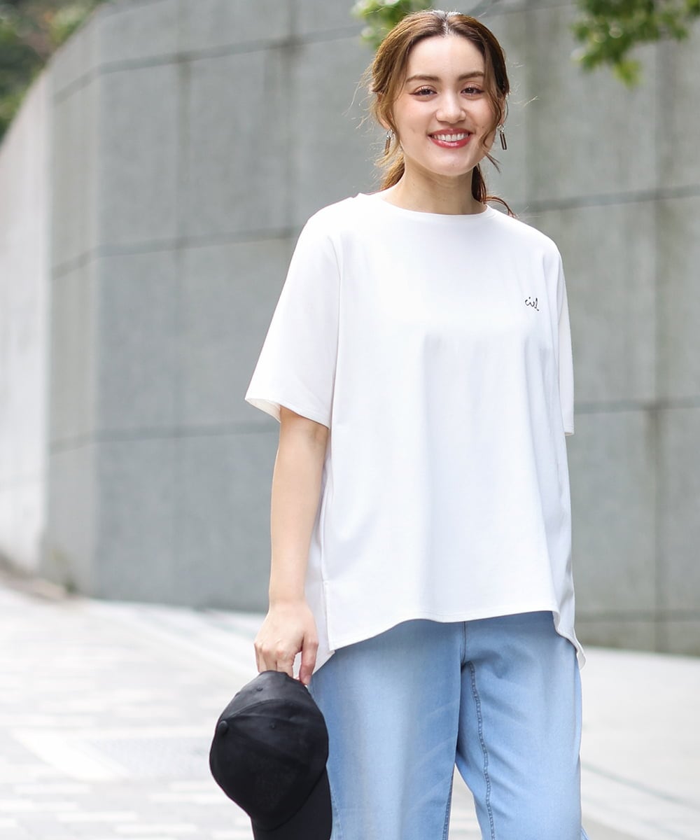 OLKGA44064 eur3(エウルキューブ) 【大きいサイズ/機能素材アイテム】汗染み防止Tシャツ ホワイト(90)