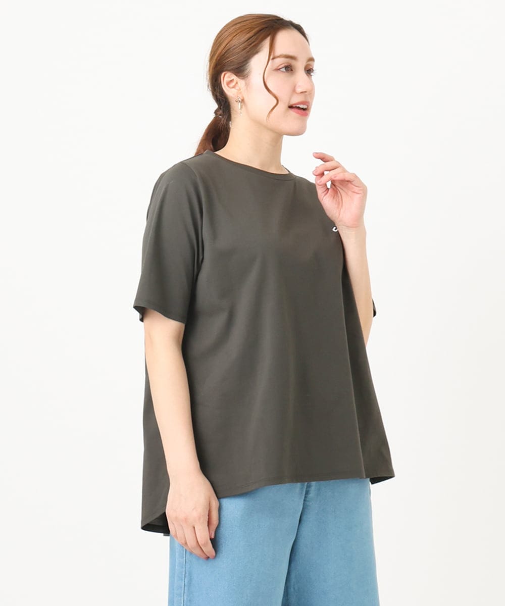 OLKGA44064 eur3(エウルキューブ) 【大きいサイズ/機能素材アイテム】汗染み防止Tシャツ ダークグレー(93)