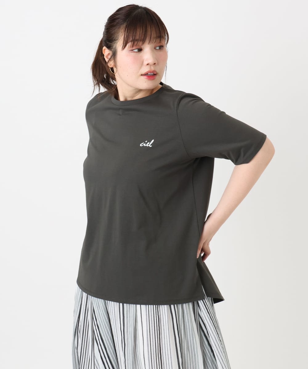 OLKGA44064 eur3(エウルキューブ) 【大きいサイズ/機能素材アイテム】汗染み防止Tシャツ ダークグレー(93)
