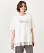 OLKGD26059 eur3(エウルキューブ) 【WEB先行販売】【大きいサイズ/機能素材】フロッキーロゴTシャツ アイボリー