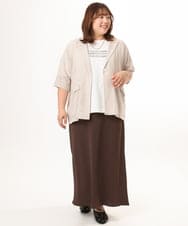 OLKGD26059 eur3(エウルキューブ) 【WEB先行販売】【大きいサイズ/機能素材】フロッキーロゴTシャツ アイボリー