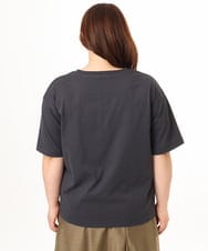OLKGD26059 eur3(エウルキューブ) 【WEB先行販売】【大きいサイズ/機能素材】フロッキーロゴTシャツ ダークグレー