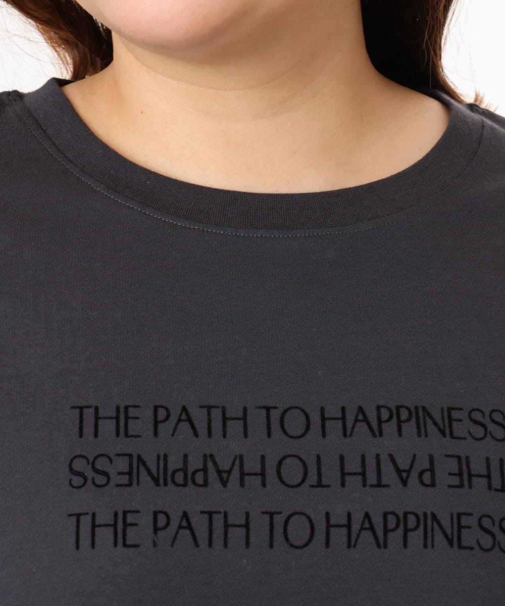 OLKGD26059 eur3(エウルキューブ) 【WEB先行販売】【大きいサイズ/機能素材】フロッキーロゴTシャツ ダークグレー