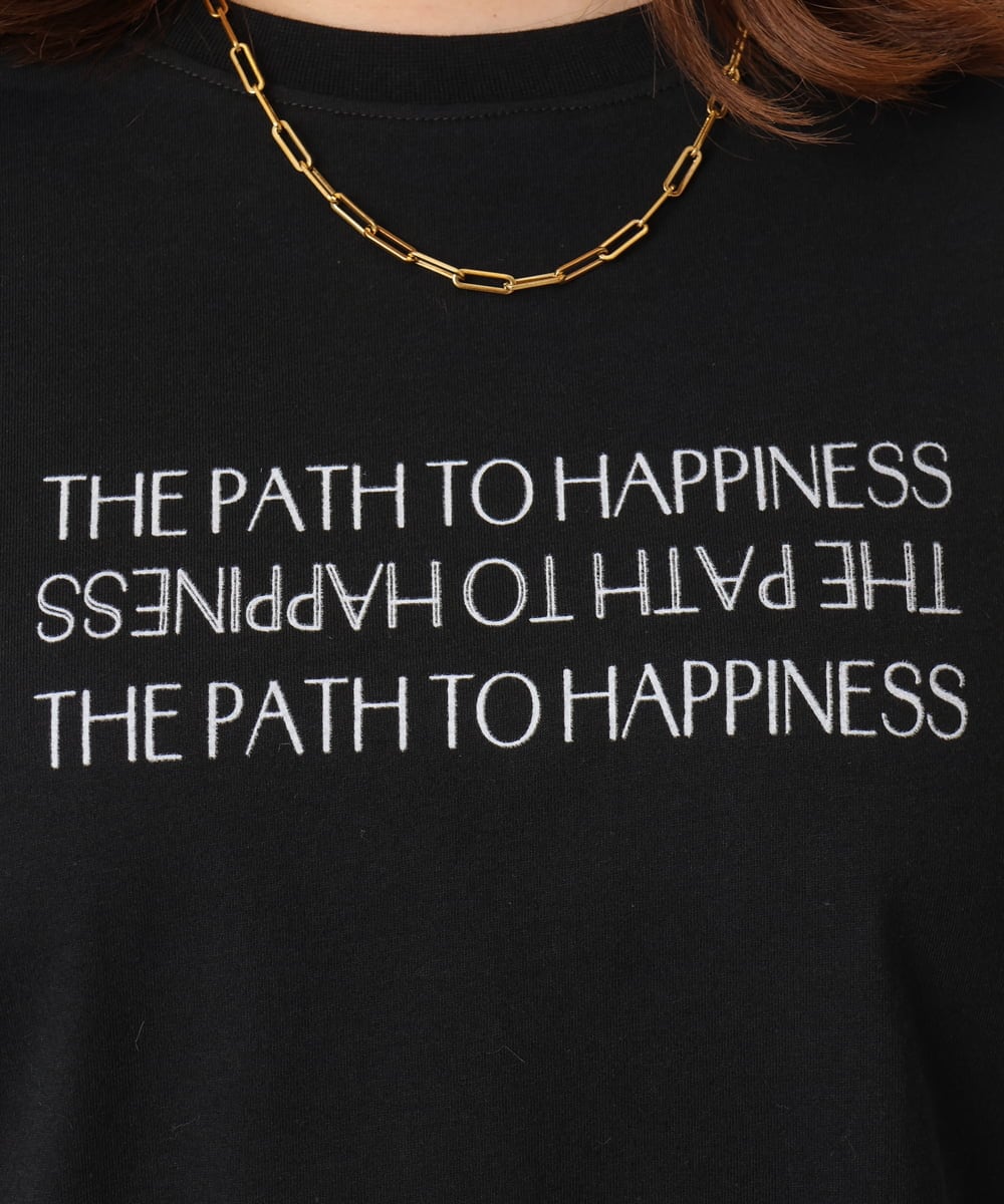 OLKGD26059 eur3(エウルキューブ) 【WEB先行販売】【大きいサイズ/機能素材】フロッキーロゴTシャツ ブラック