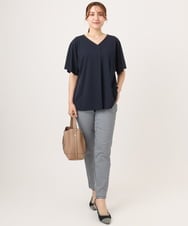 OLKGD27079 eur3(エウルキューブ) 【大きいサイズ/接触冷感/セットアップ対応】Vネックジャージートップス ネイビー