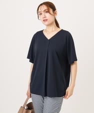 OLKGD27079 eur3(エウルキューブ) 【大きいサイズ/接触冷感/セットアップ対応】Vネックジャージートップス ネイビー