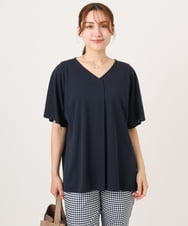 OLKGD27079 eur3(エウルキューブ) 【大きいサイズ/接触冷感/セットアップ対応】Vネックジャージートップス ネイビー