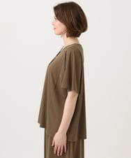 OLKGD27079 eur3(エウルキューブ) 【WEB先行販売】【大きいサイズ/接触冷感/セットアップ対応】Vネックジャージートップス モカ