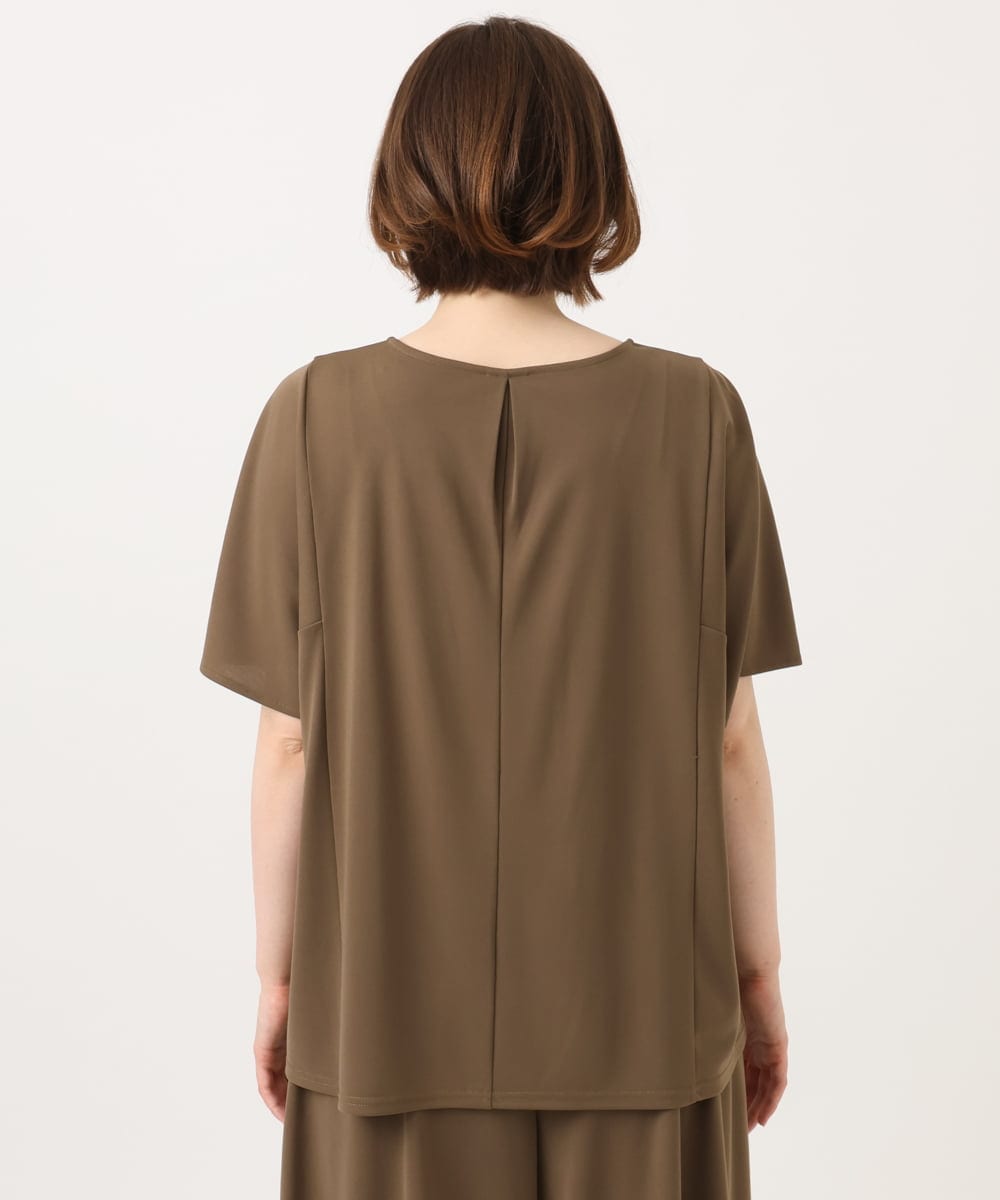 OLKGD27079 eur3(エウルキューブ) 【WEB先行販売】【大きいサイズ/接触冷感/セットアップ対応】Vネックジャージートップス モカ