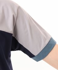 OLKGD29069 eur3(エウルキューブ) 【WEB先行販売】【大きいサイズ/接触冷感】カラーブロッキングトップス ネイビー