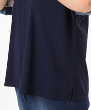 OLKGD29069 eur3(エウルキューブ) 【WEB先行販売】【大きいサイズ/接触冷感】カラーブロッキングトップス ネイビー