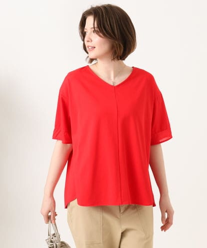 OLKGD33059 eur3 【WEB先行販売】【大きいサイズ】Vネック袖―シア―トップス