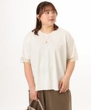 OLKGD33059 eur3(エウルキューブ) 【WEB先行販売】【大きいサイズ】Vネック袖―シア―トップス アイボリー