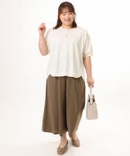 OLKGD33059 eur3(エウルキューブ) 【WEB先行販売】【大きいサイズ】Vネック袖―シア―トップス アイボリー