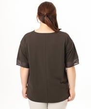OLKGD33059 eur3(エウルキューブ) 【WEB先行販売】【大きいサイズ】Vネック袖―シア―トップス ダークグレー
