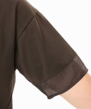 OLKGD33059 eur3(エウルキューブ) 【WEB先行販売】【大きいサイズ】Vネック袖―シア―トップス ダークグレー