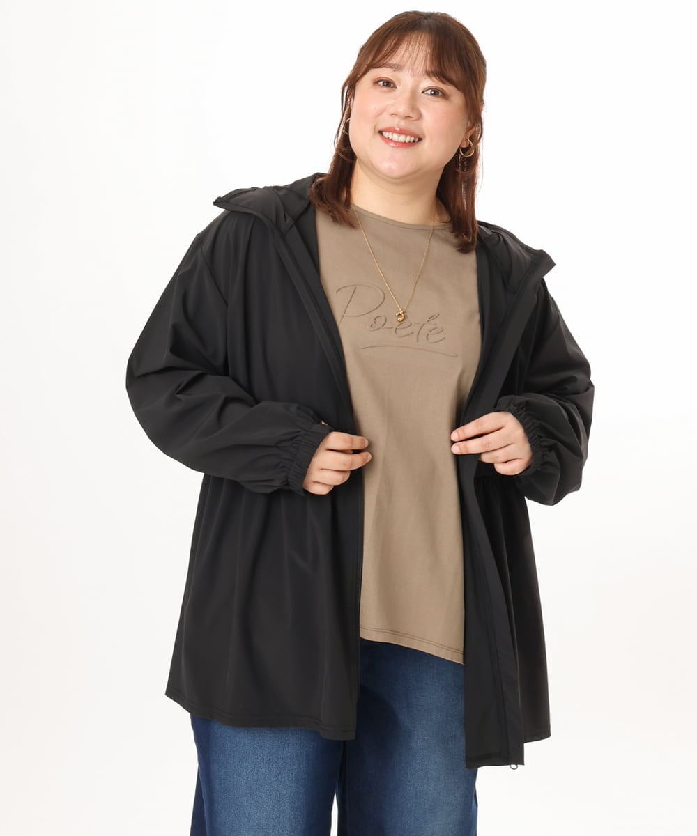 OLKGD34054 eur3(エウルキューブ) 【WEB先行販売】【大きいサイズ/UVカット/接触冷感】コットンエンボスロゴＴシャツ モカ