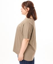 OLKGD34054 eur3(エウルキューブ) 【WEB先行販売】【大きいサイズ/UVカット/接触冷感】コットンエンボスロゴＴシャツ モカ