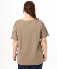 OLKGD34054 eur3(エウルキューブ) 【WEB先行販売】【大きいサイズ/UVカット/接触冷感】コットンエンボスロゴＴシャツ モカ