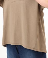 OLKGD34054 eur3(エウルキューブ) 【WEB先行販売】【大きいサイズ/UVカット/接触冷感】コットンエンボスロゴＴシャツ モカ