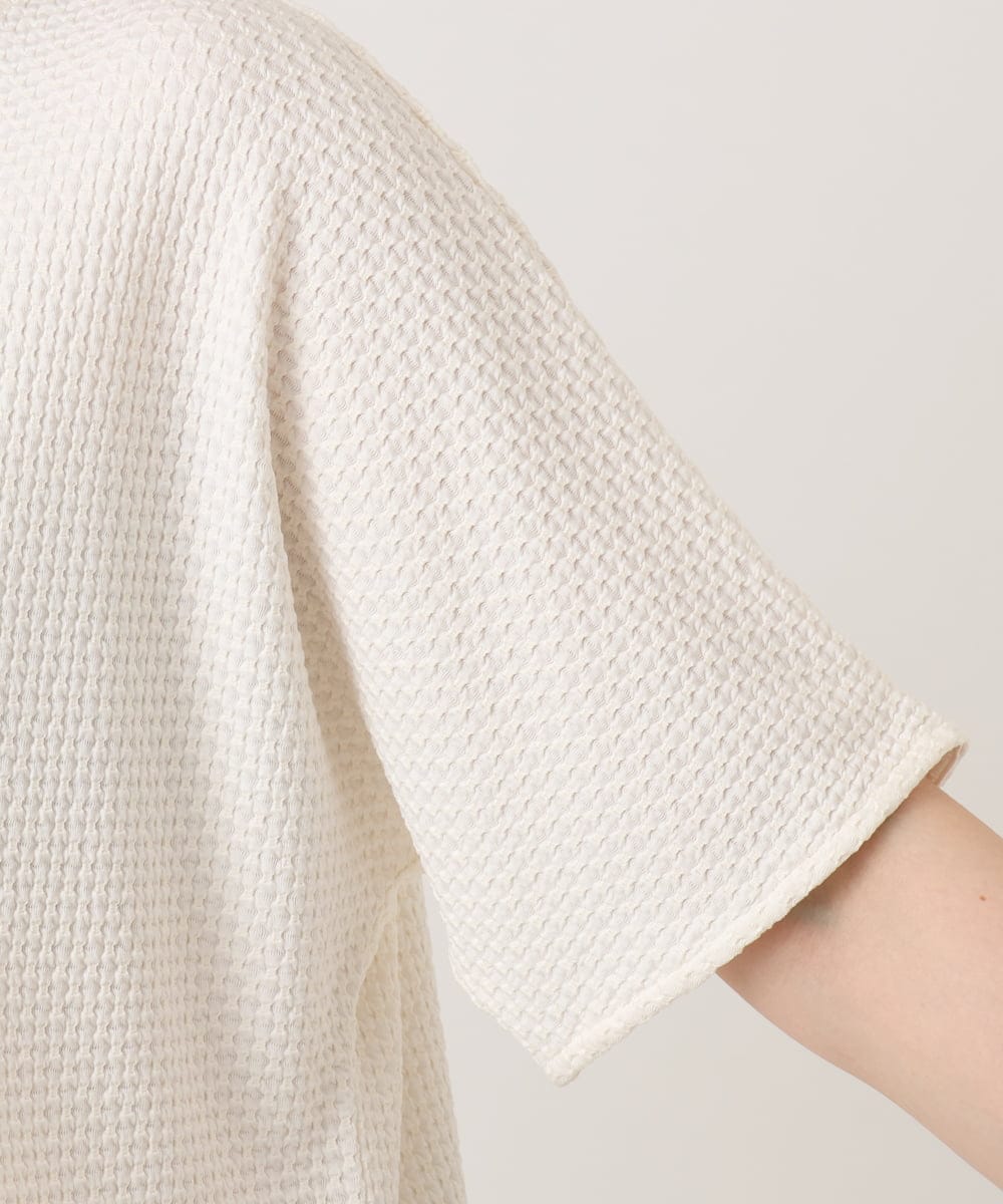 OLKGD35064 eur3(エウルキューブ) 【大きいサイズ】シャーリングジャージープルオーバー アイボリー