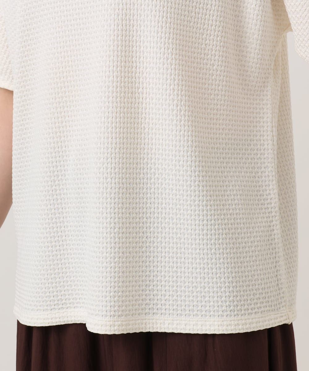 OLKGD35064 eur3(エウルキューブ) 【大きいサイズ】シャーリングジャージープルオーバー アイボリー