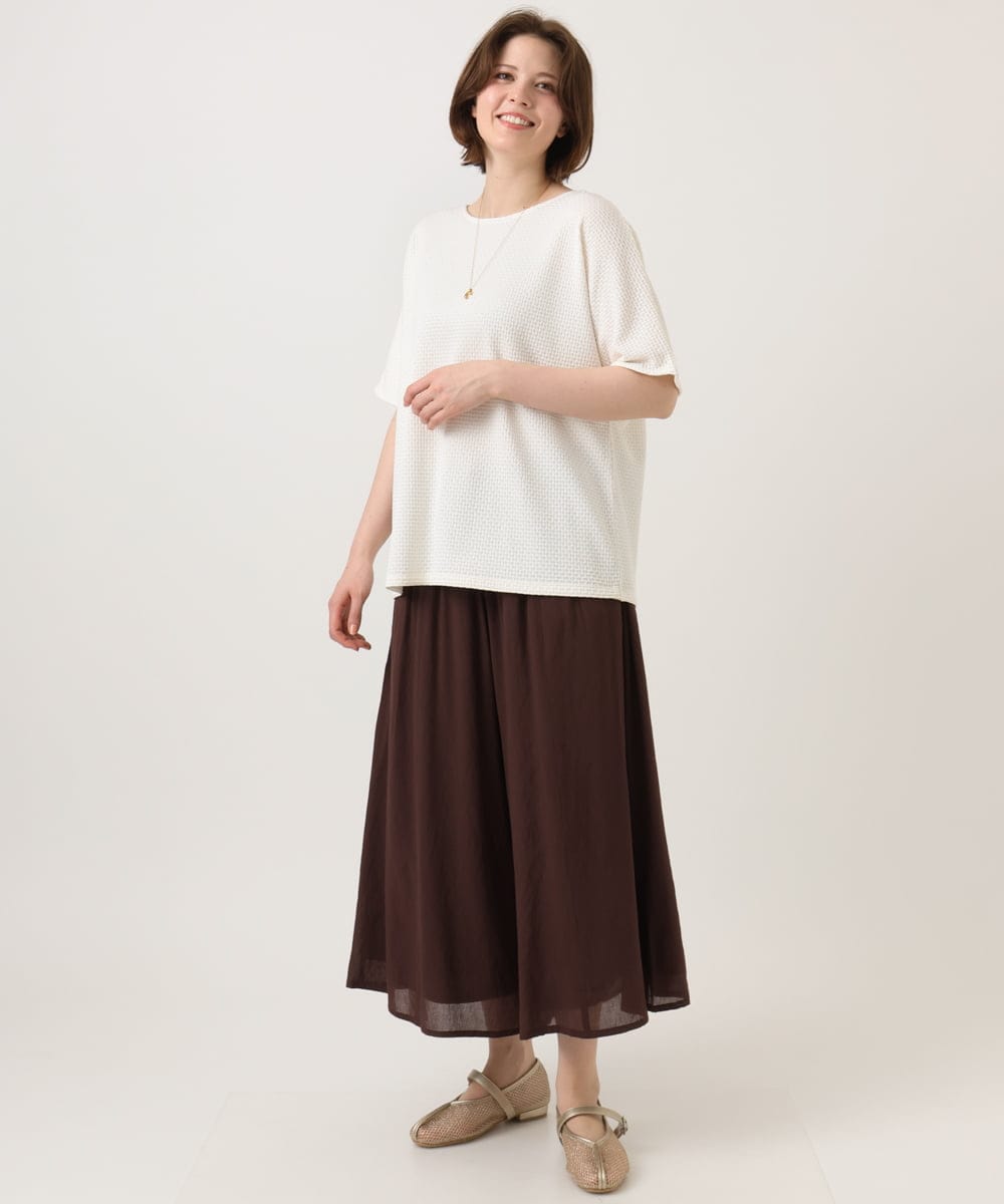 OLKGD35064 eur3(エウルキューブ) 【大きいサイズ】シャーリングジャージープルオーバー アイボリー