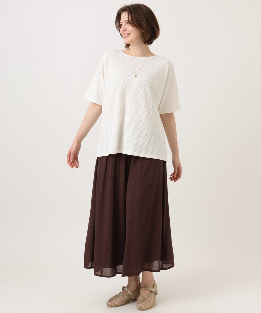 OLKGD35064 eur3(エウルキューブ) 【大きいサイズ】シャーリングジャージープルオーバー アイボリー